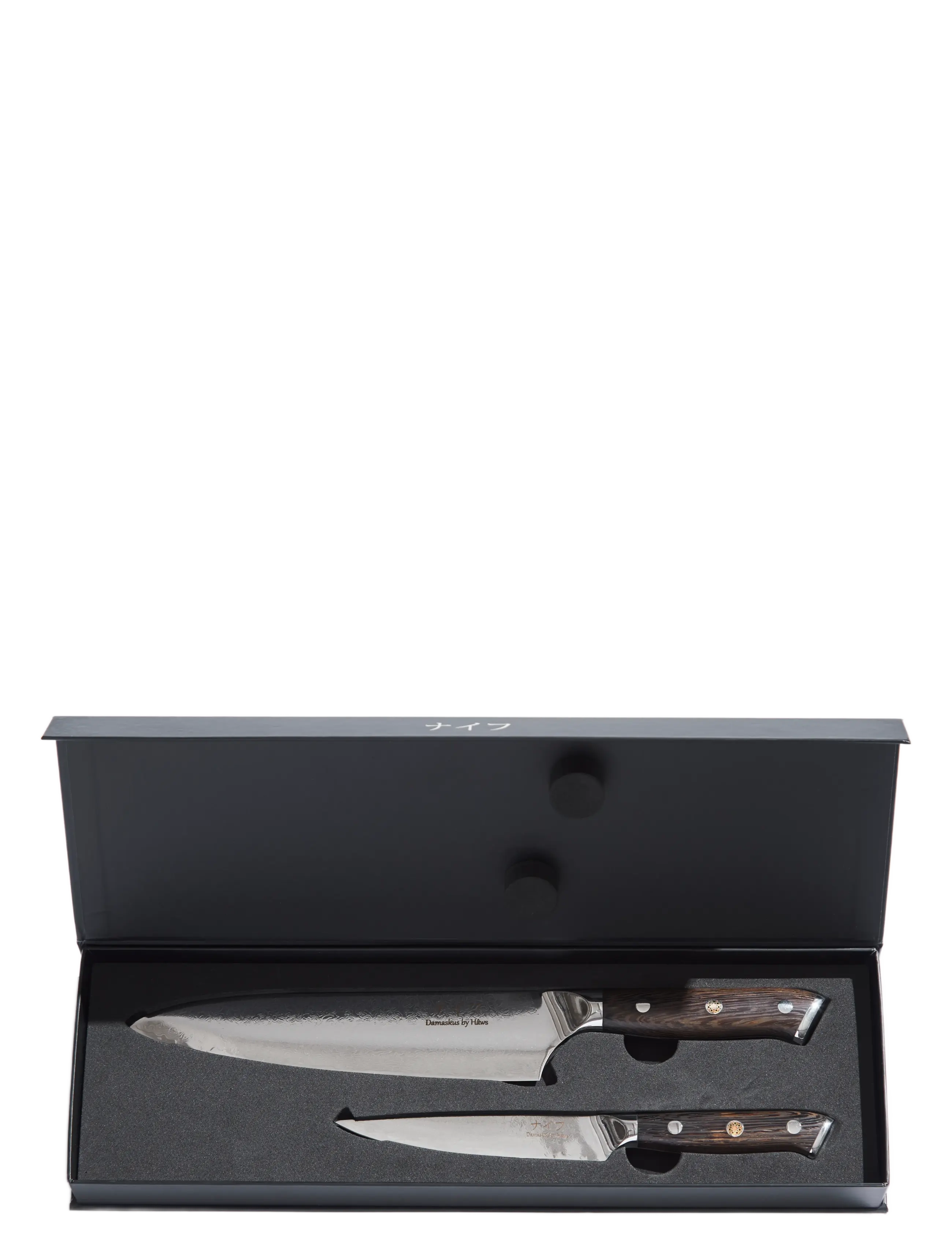Damascus by Hâws Chef Knife 32 Cm + Utility Knife 24Cm Wengé - Akcija - BROWN / black