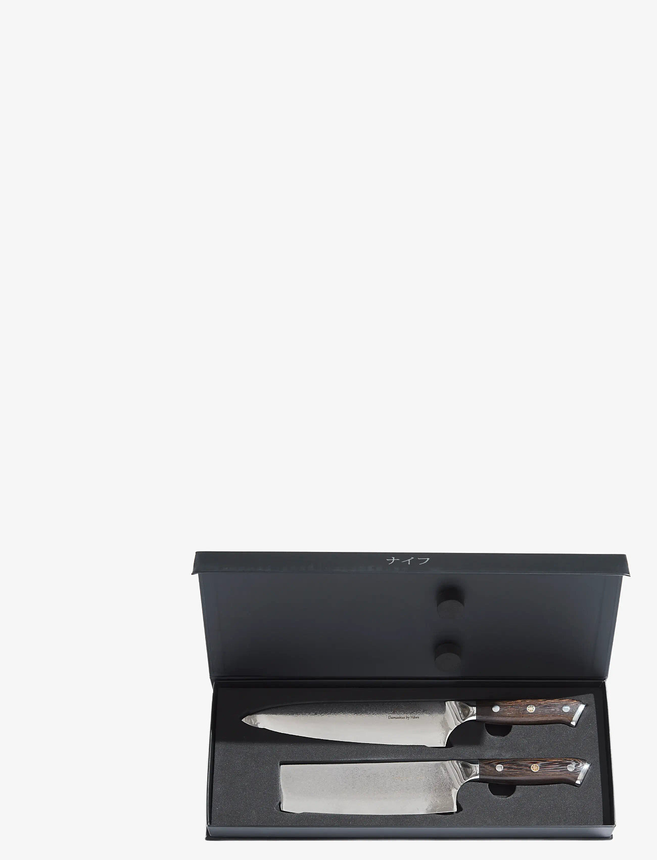 Damascus by Hâws - Chef Knife 32 Cm + Vegetable Knife 30 Cm Wengé - knivsæt - brown - 0