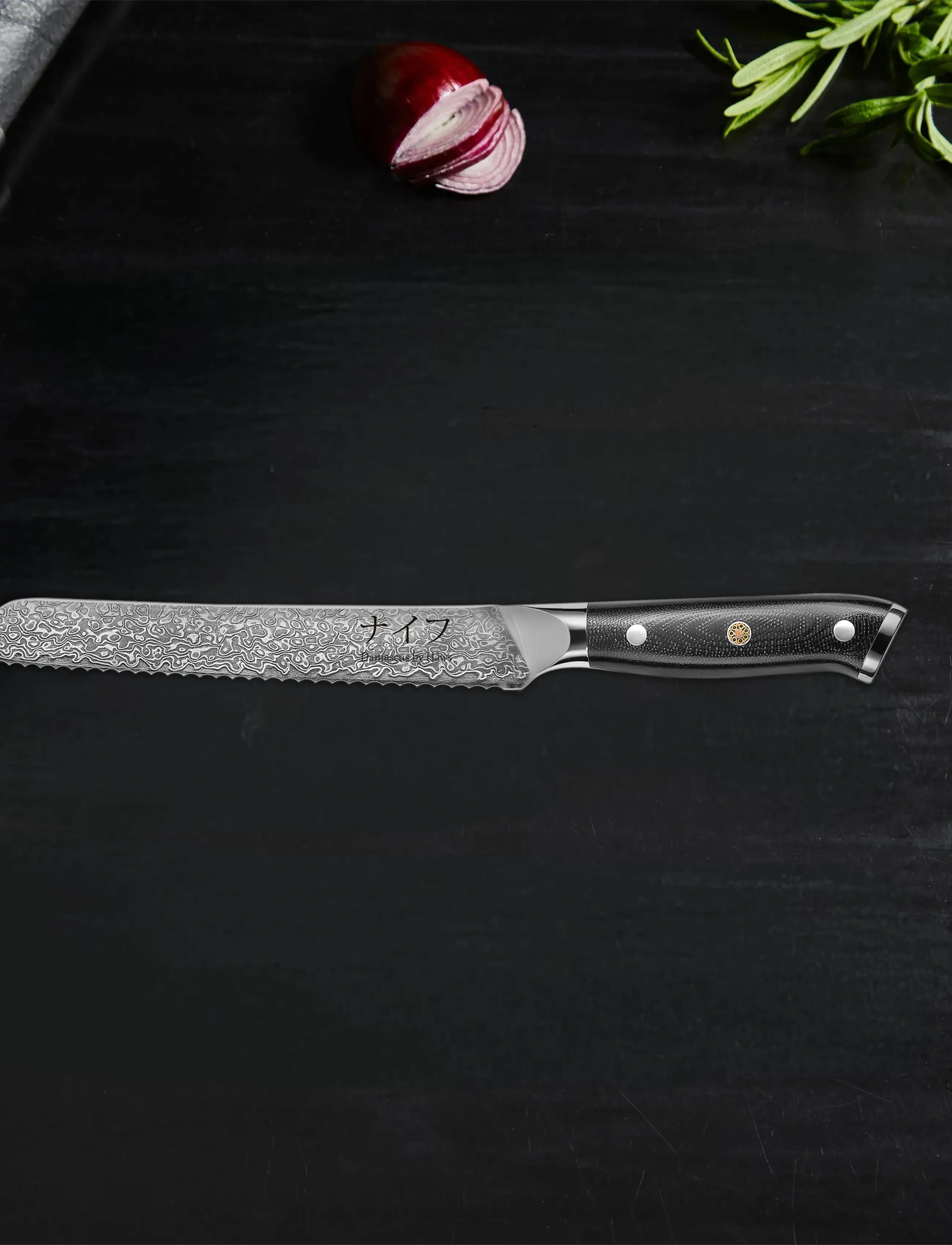 Damascus by Hâws Bread Knife 33 cm, 33 cm, Silver, Knive Og Tilbehør > Brødknive, Unisex