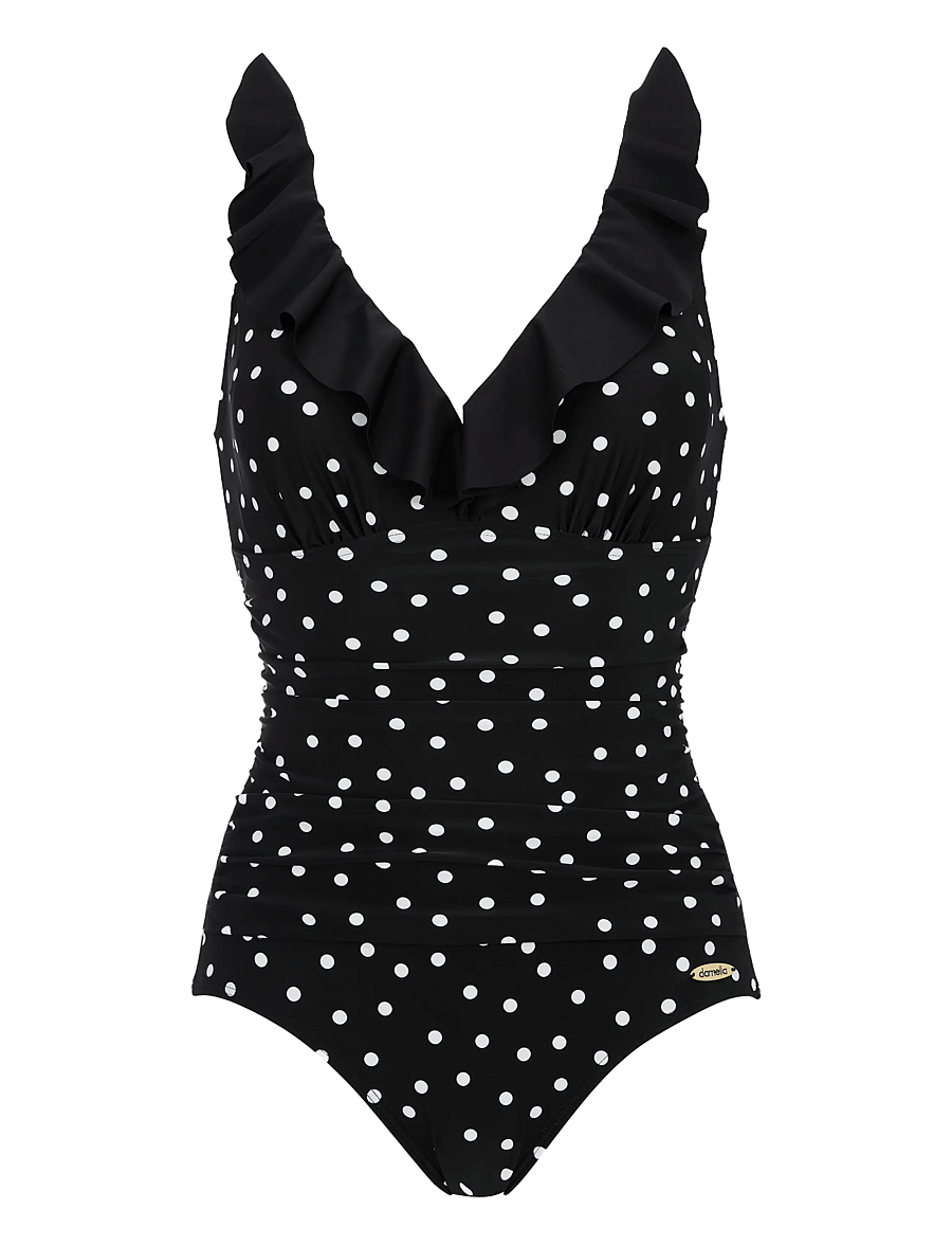 Damella of Sweden - Swimsuit Virginia - baddräkter - black/white dots - 1