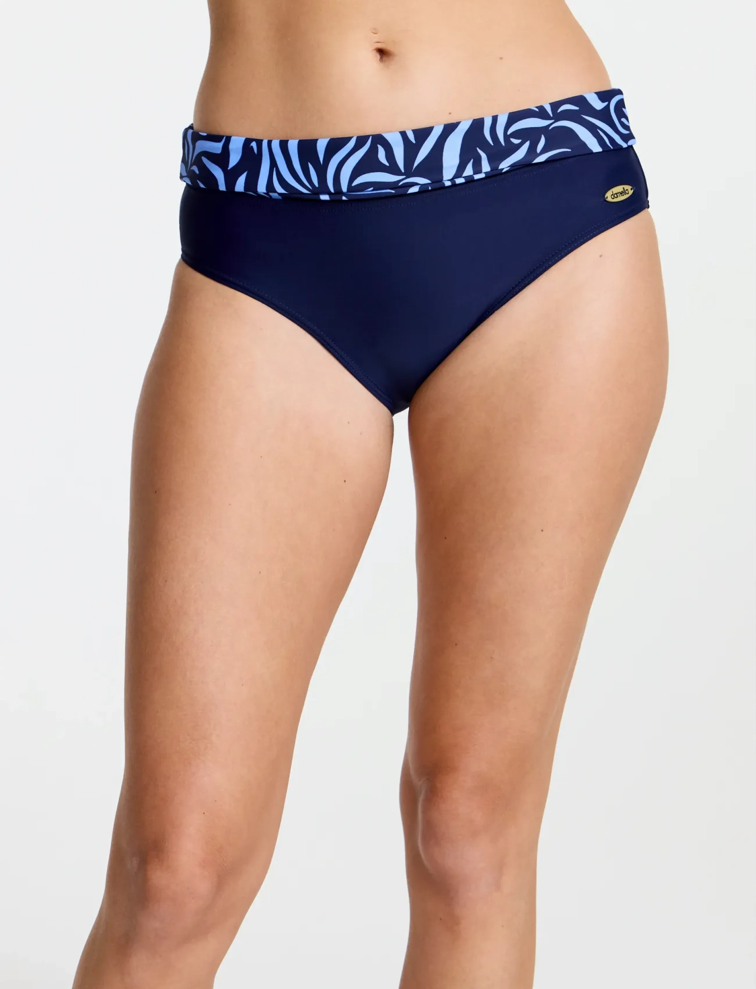 Damella of Sweden Bikinibrief Veronica, Kvinder, Højtaljede Fold Over Bikinibukser, Navy, Str: 36