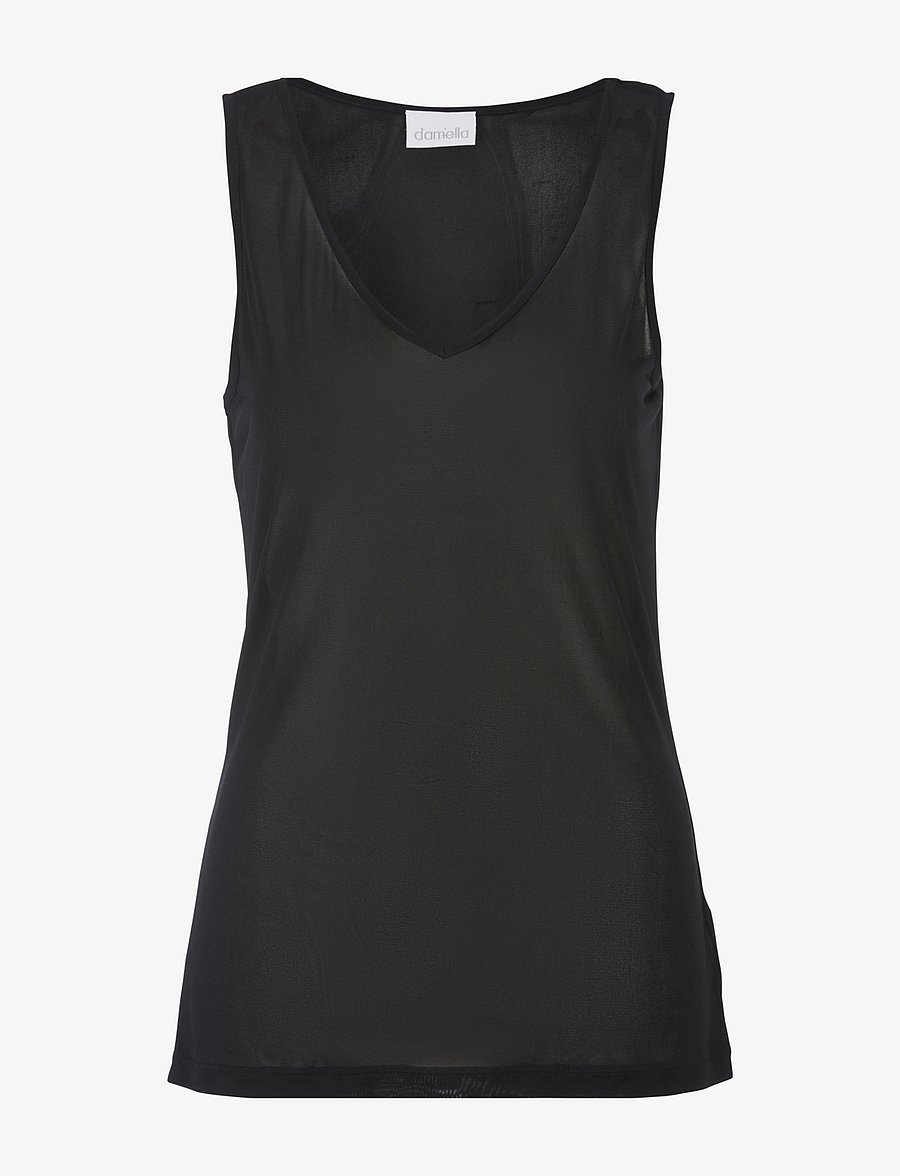 Damella of Sweden - Silk Tank Top - overdele - black - 1