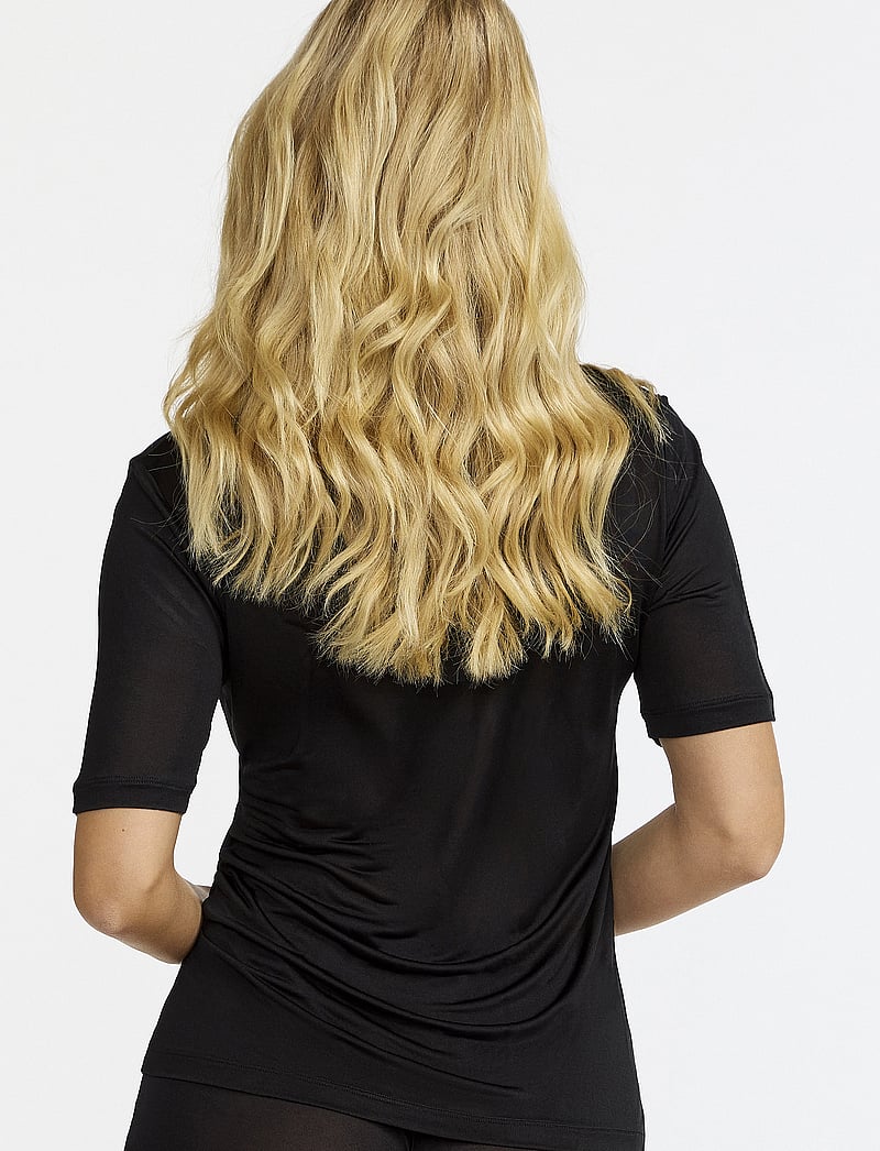 Damella of Sweden - Silk T-Shirt - oberteile - black - 3