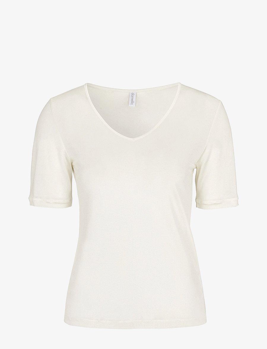 Damella of Sweden - Silk T-Shirt - Överdelar - ivory - 1