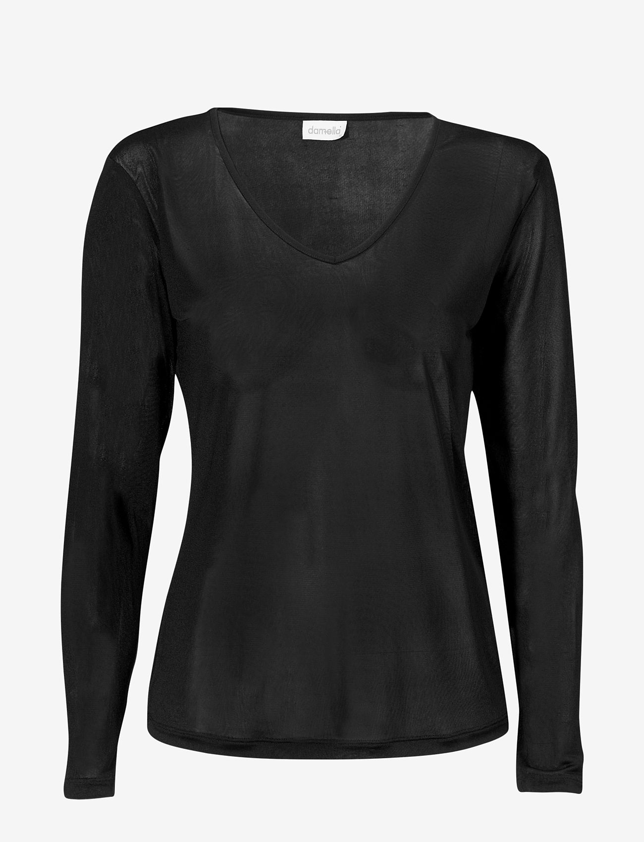 Damella of Sweden - Silk Top - langærmede toppe - black - 1