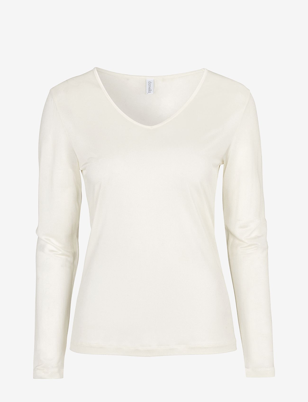 Damella of Sweden - Silk Top - långärmade toppar - ivory - 1