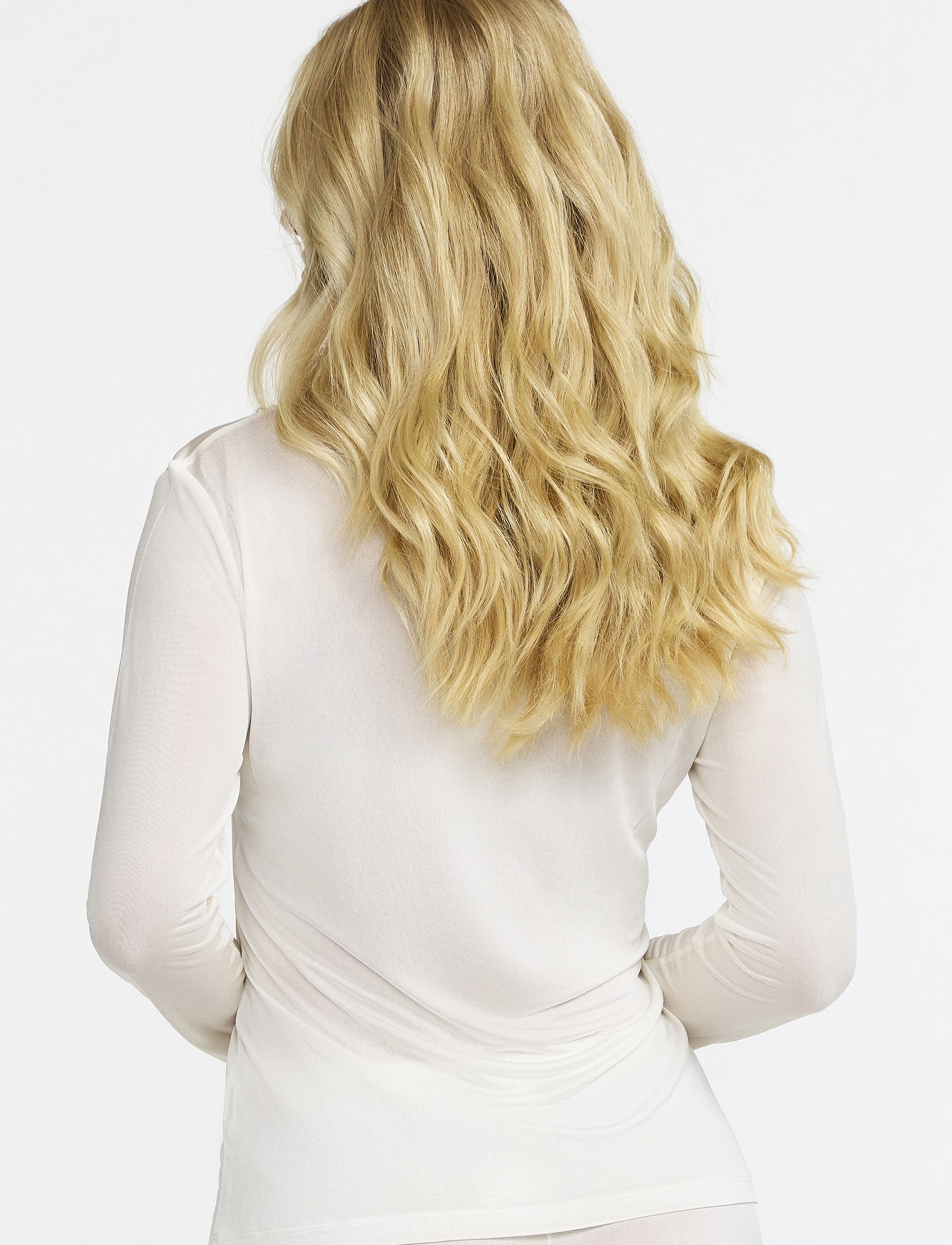 Damella of Sweden - Silk Top - langærmede toppe - ivory - 2
