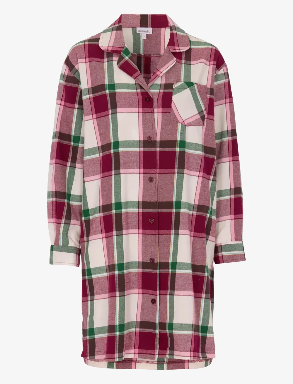 Damella of Sweden - Flannel nightshirt - nachthemden - wine/ivory - 1