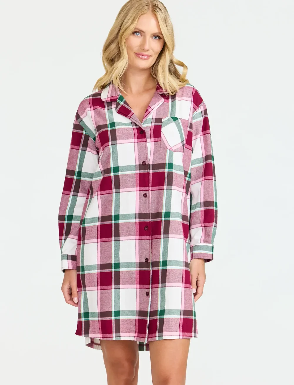 Damella of Sweden - Flannel nightshirt - nachthemden - wine/ivory - 0