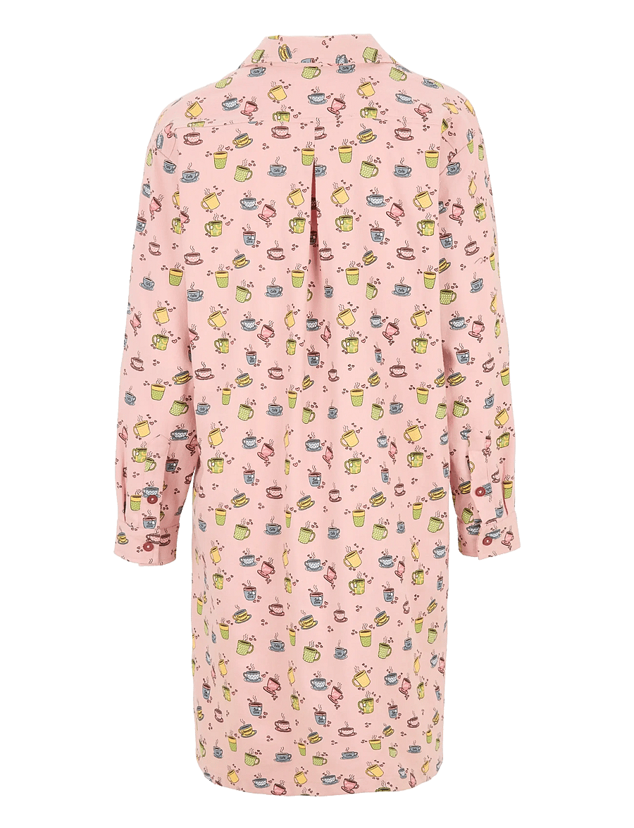 Damella of Sweden - Nightdress long sl - nachthemden - pink - 2