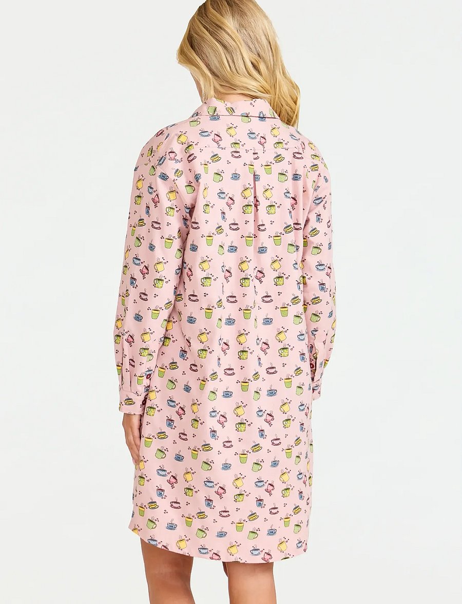 Damella of Sweden - Nightdress long sl - nachthemden - pink - 3