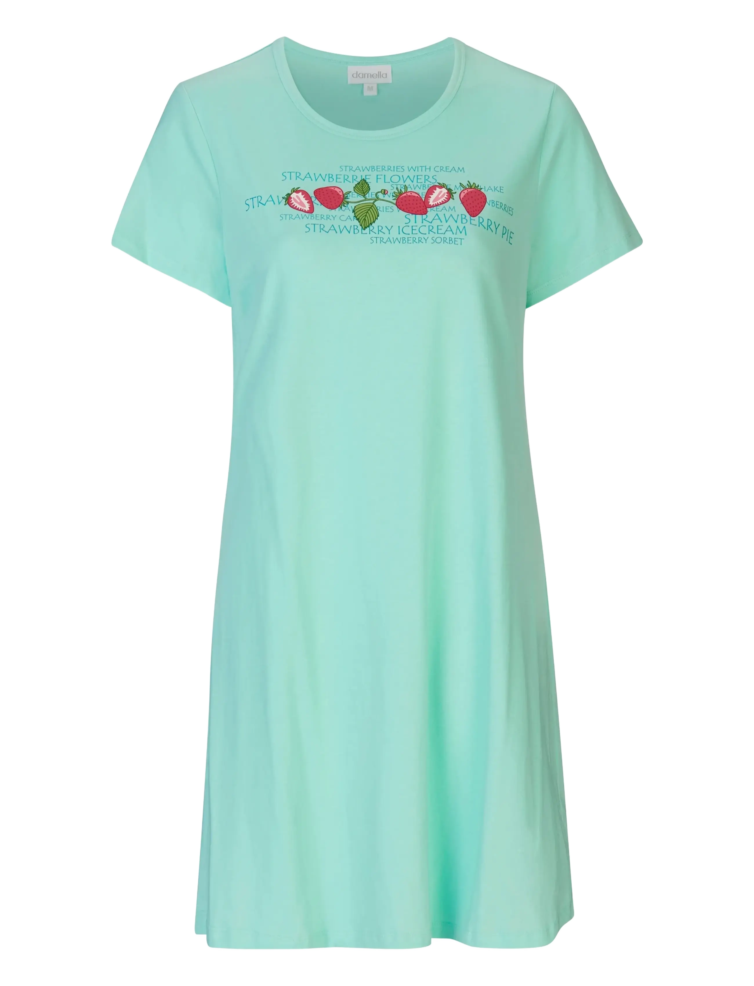 Damella of Sweden Nightdress with short sleeves - Nachtjapons - AQUA / blue