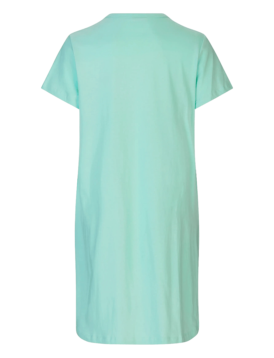 Damella of Sweden - Nightdress with short sleeves - nattlinnen - aqua - 1
