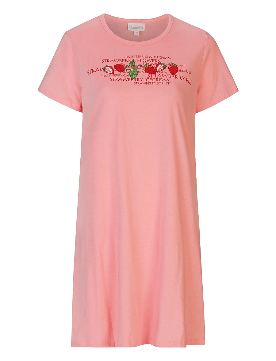Damella of Sweden - Nightdress with short sleeves - nachthemden - pink - 0
