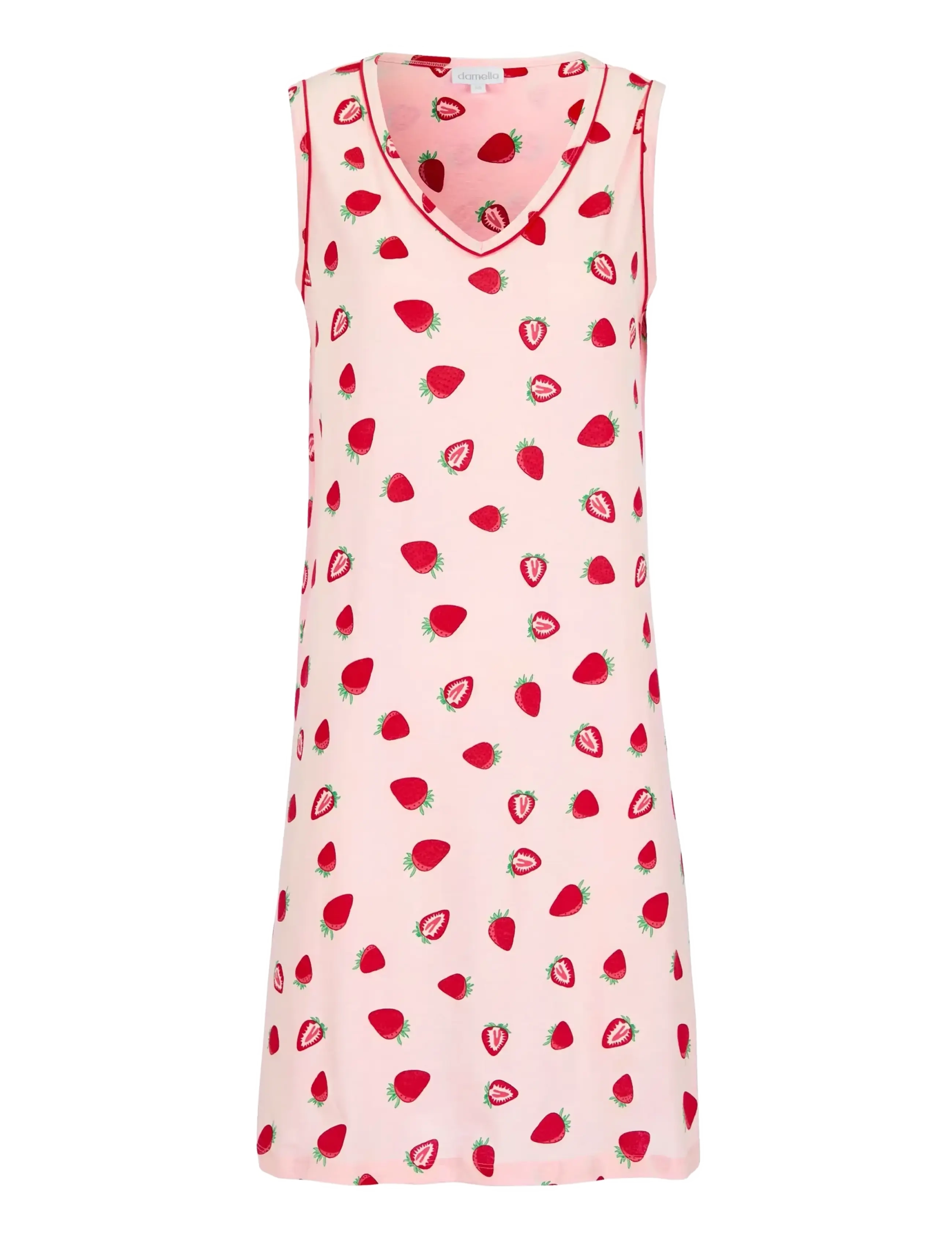 Damella of Sweden Sleevelesss Nightdress - Unterwäsche - STRAWBERRY / pink/rose