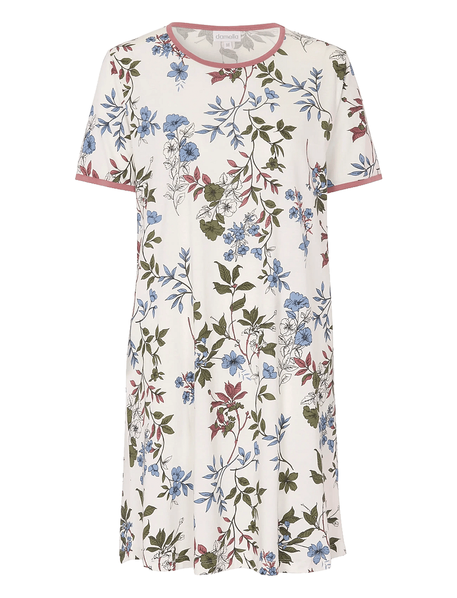 Damella of Sweden - Nightdress short sl - nachthemden - rosewood - 1
