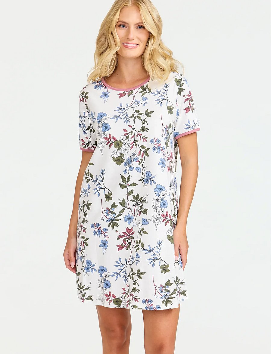 Damella of Sweden - Nightdress short sl - nachthemden - rosewood - 0