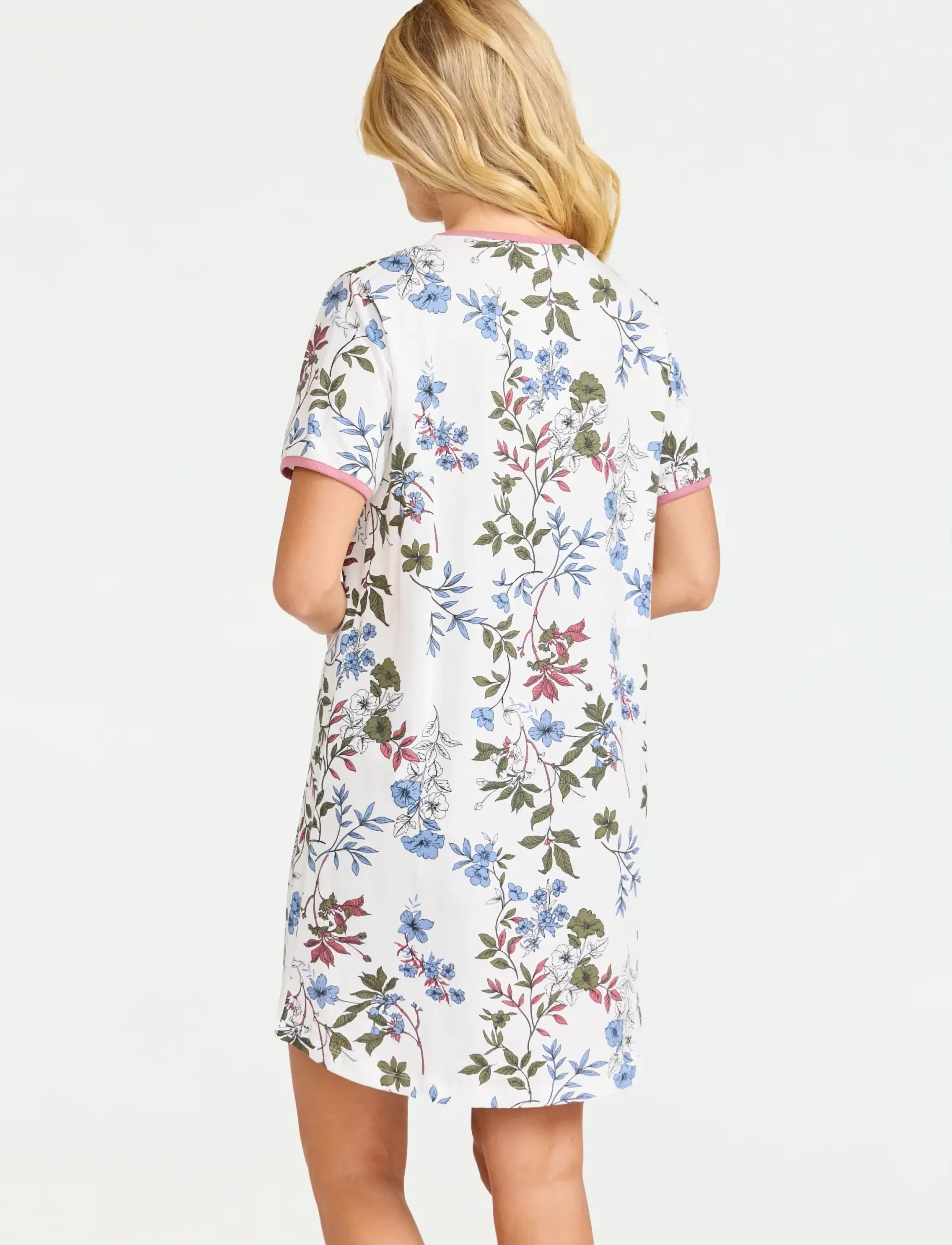 Damella of Sweden - Nightdress short sl - nachthemden - rosewood - 3
