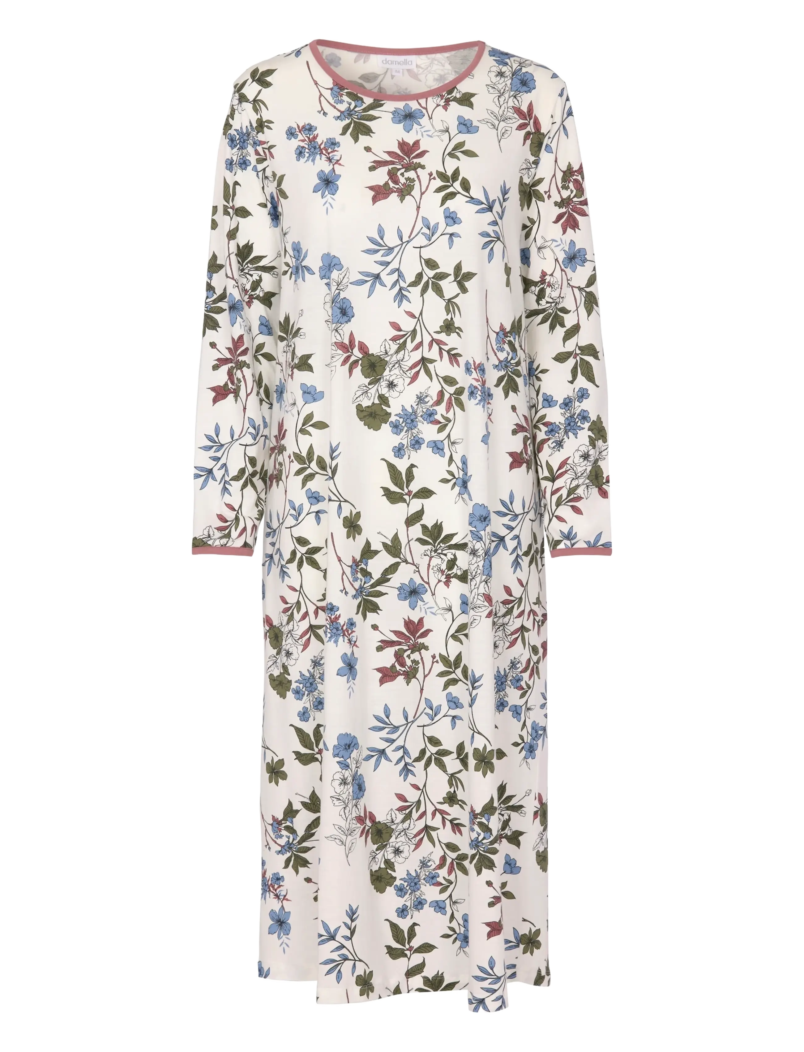 Nightdress long sl - ROSEWOOD