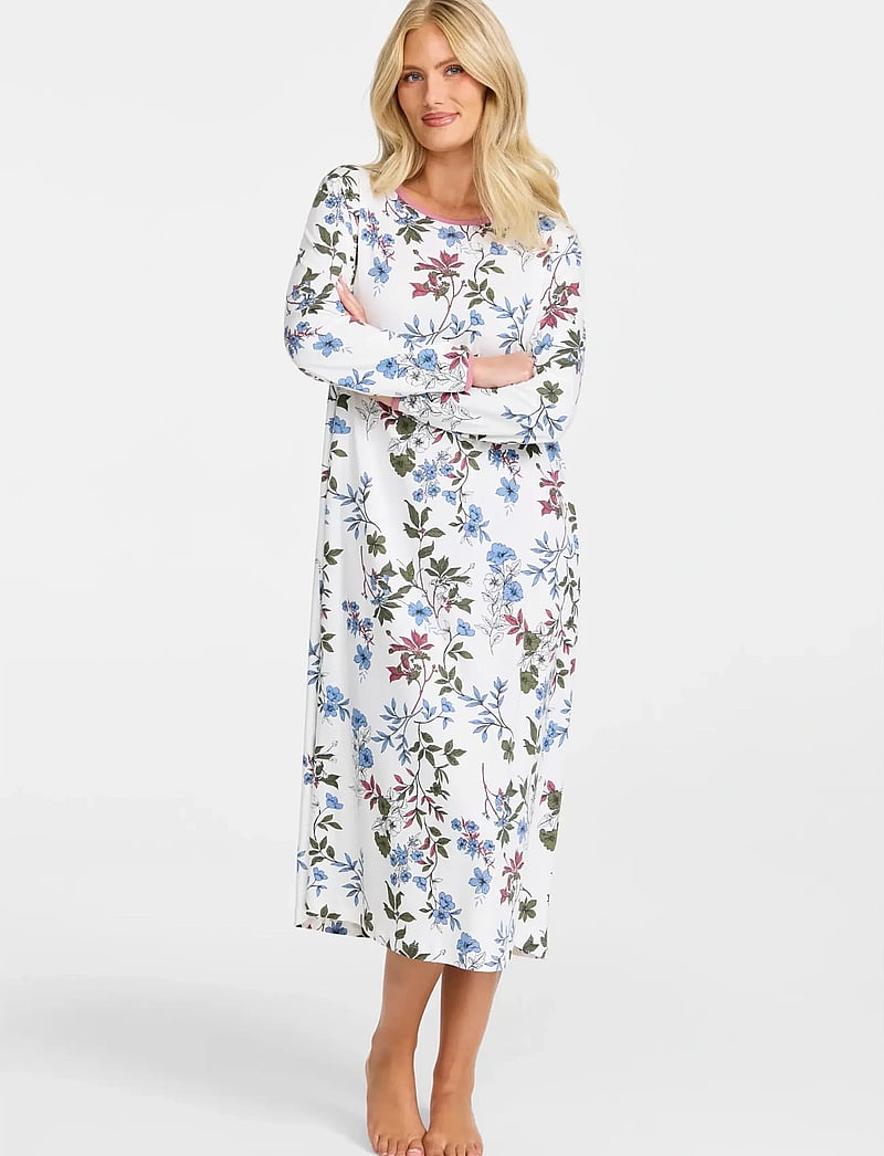 Damella of Sweden - Nightdress long sl - nachthemden - rosewood - 0