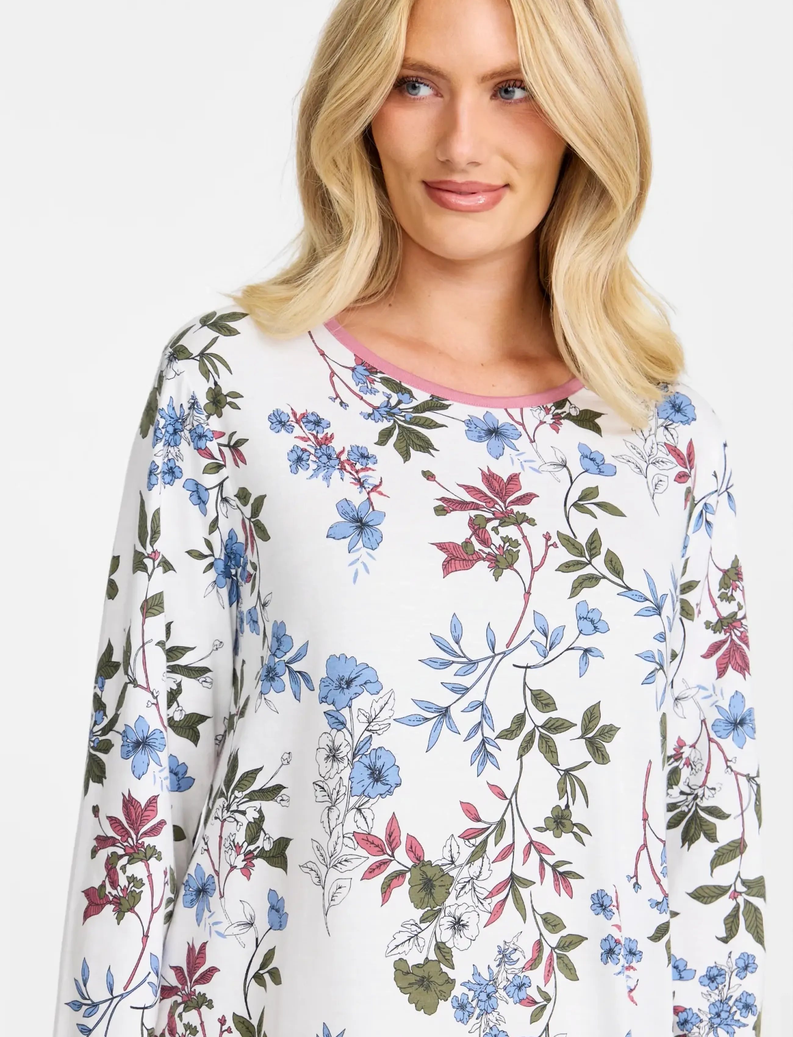 Damella of Sweden - Nightdress long sl - rosewood - 4