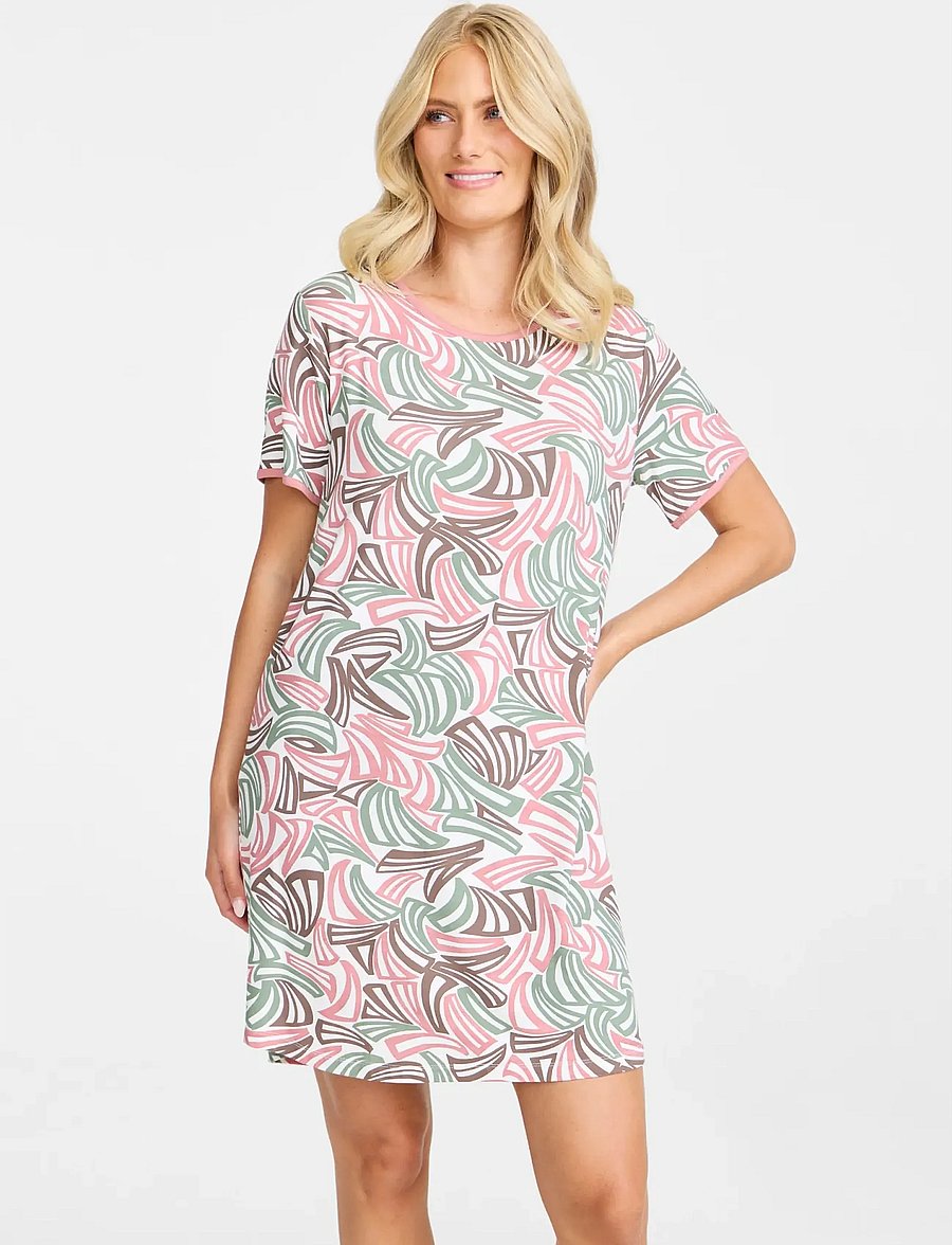 Damella of Sweden - Nightdress short sl - nattlinnen - rosewood - 0
