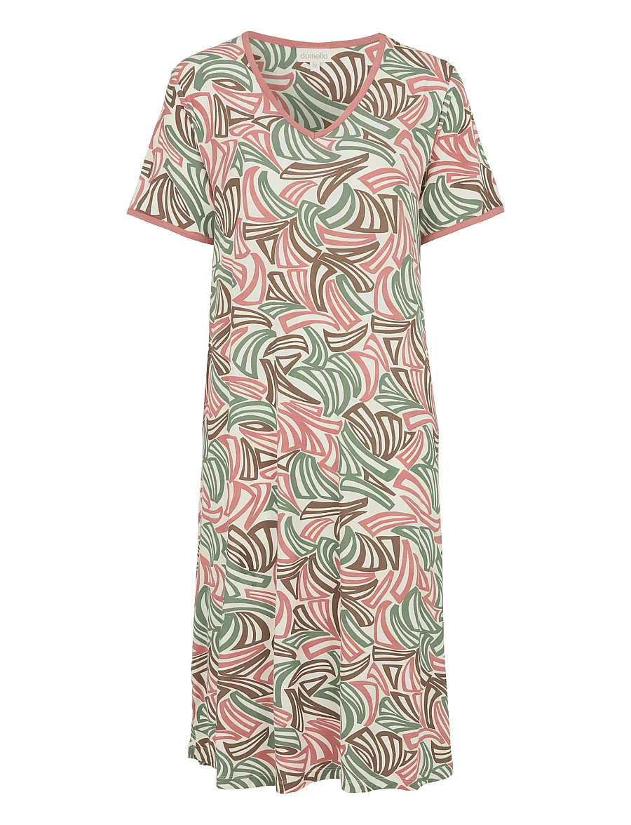Damella of Sweden - Nightdress short sl - naktiniai marškiniai - rosewood - 1