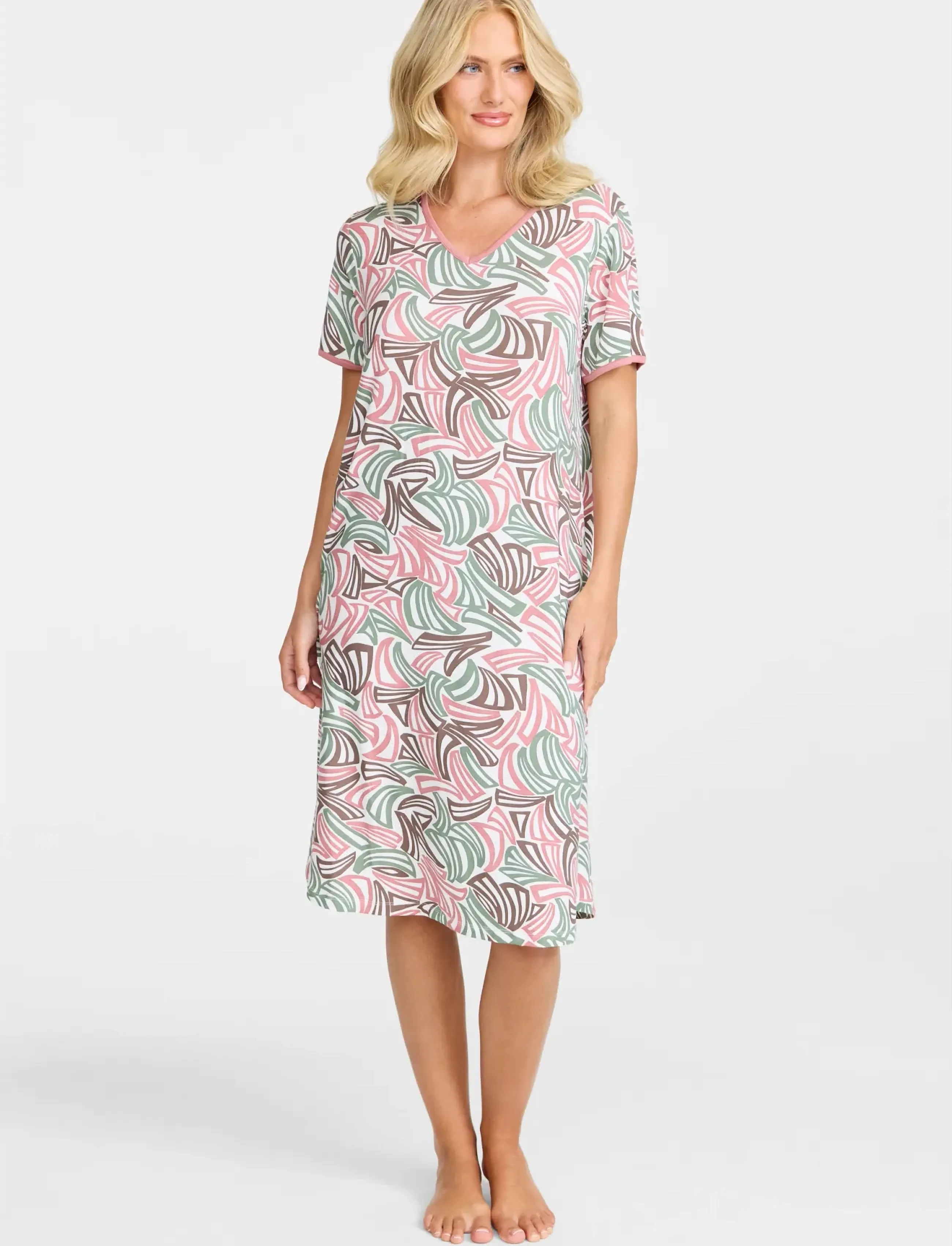 Damella of Sweden Nightdress Short Sl, S, Pink, Nat- Og Loungewear > Natkjoler, Dame