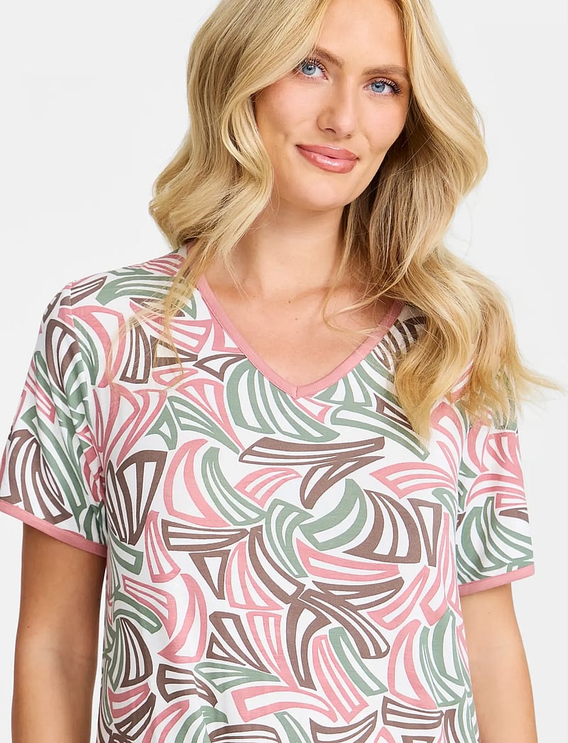 Damella of Sweden - Nightdress short sl - nattlinnen - rosewood - 4