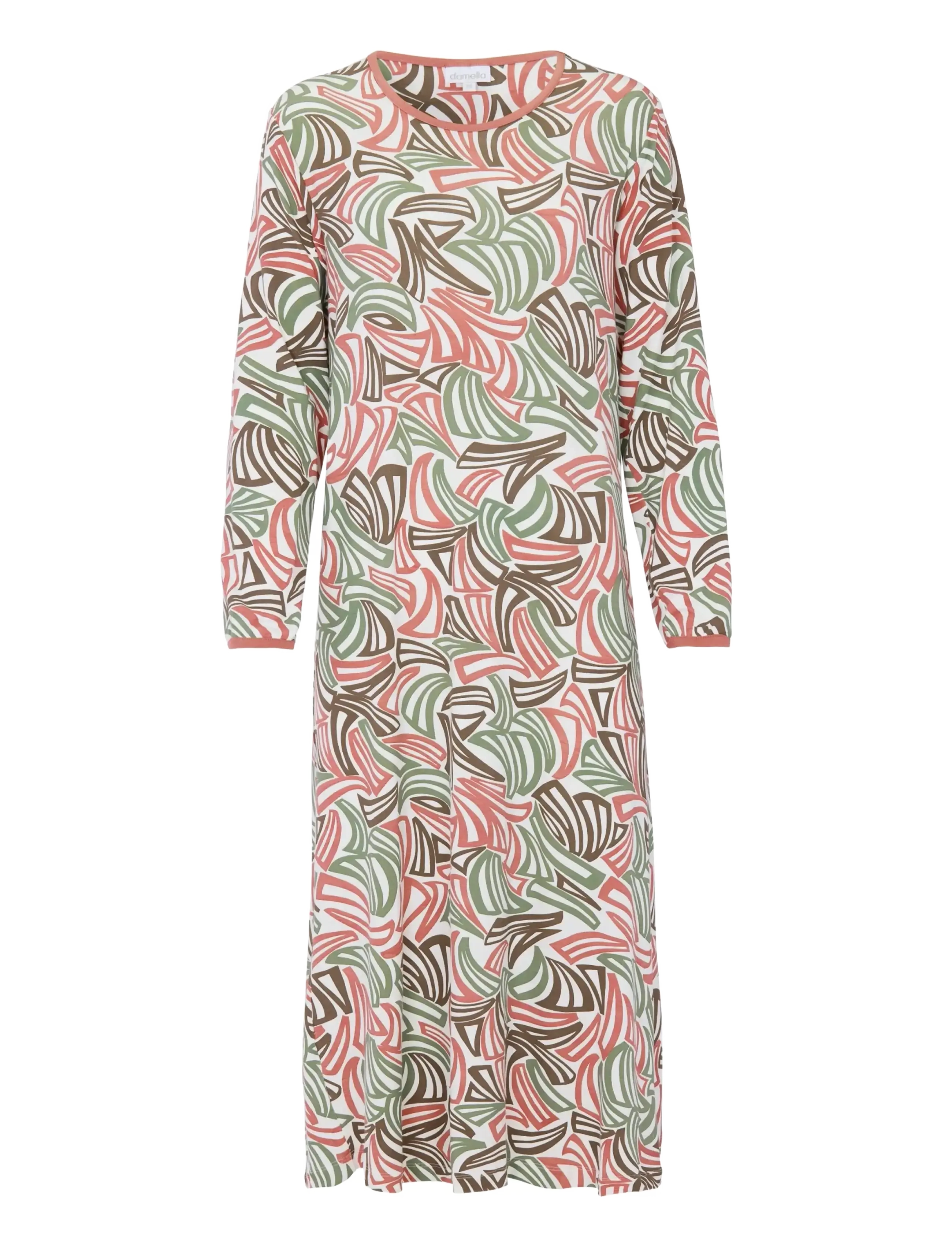 Damella of Sweden Nightdress long sl - Nachthemden - ROSEWOOD / multi