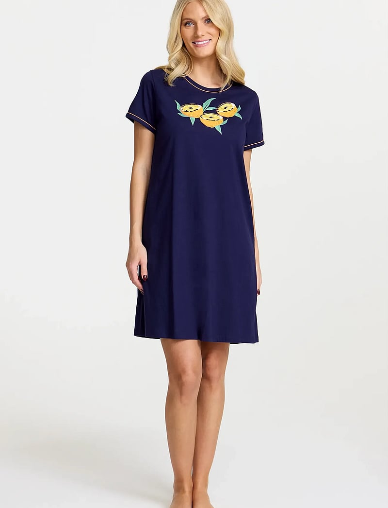 Damella of Sweden - Nightdress short sleeve - natkjoler - navy - 0