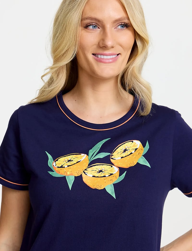 Damella of Sweden - Nightdress short sleeve - natkjoler - navy - 4