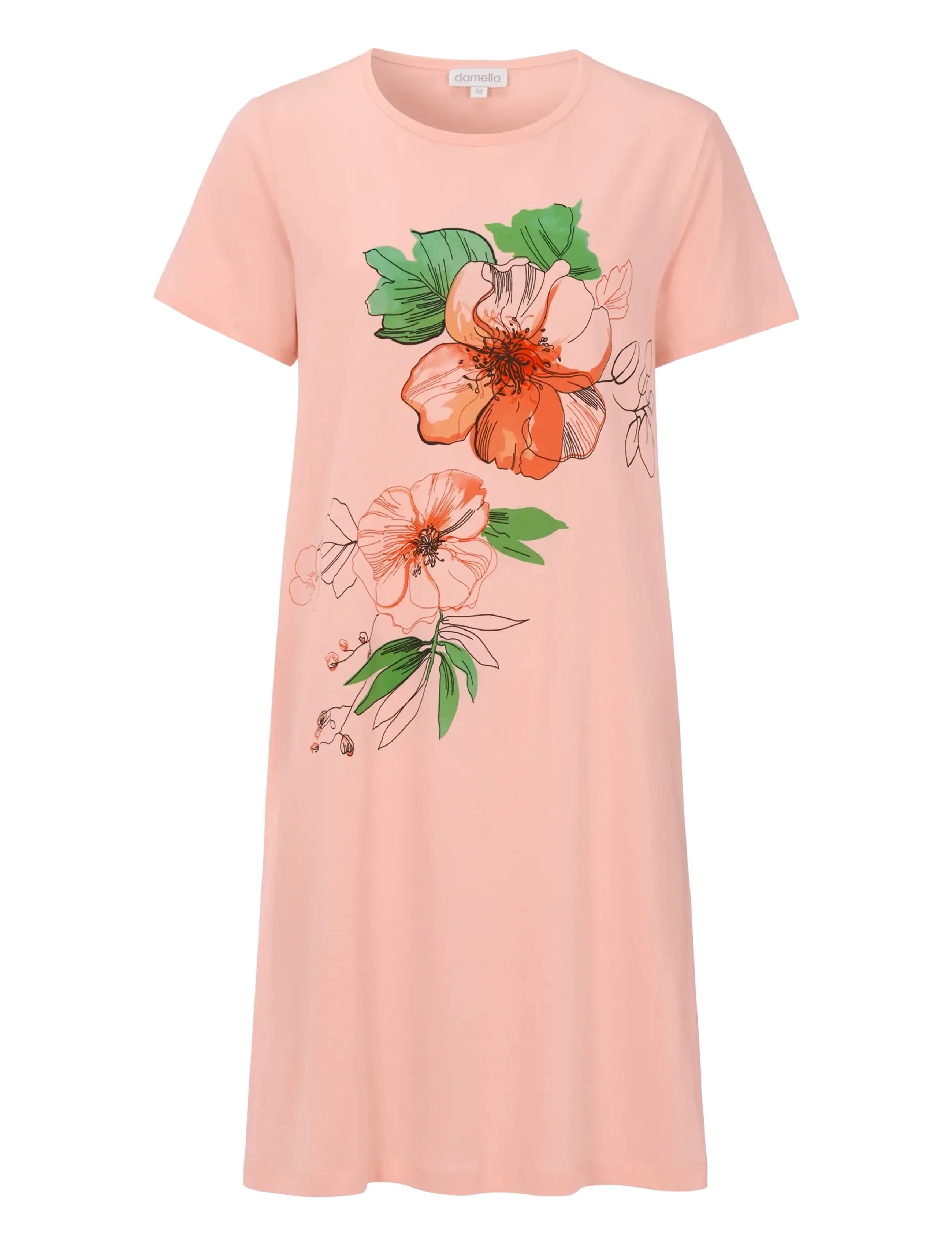 Damella of Sweden Nightdress short sleeve - Nachthemden - PINK / pink/rose