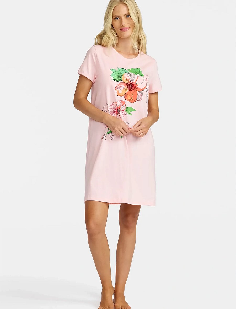 Damella of Sweden - Nightdress short sleeve - natkjoler - pink - 0