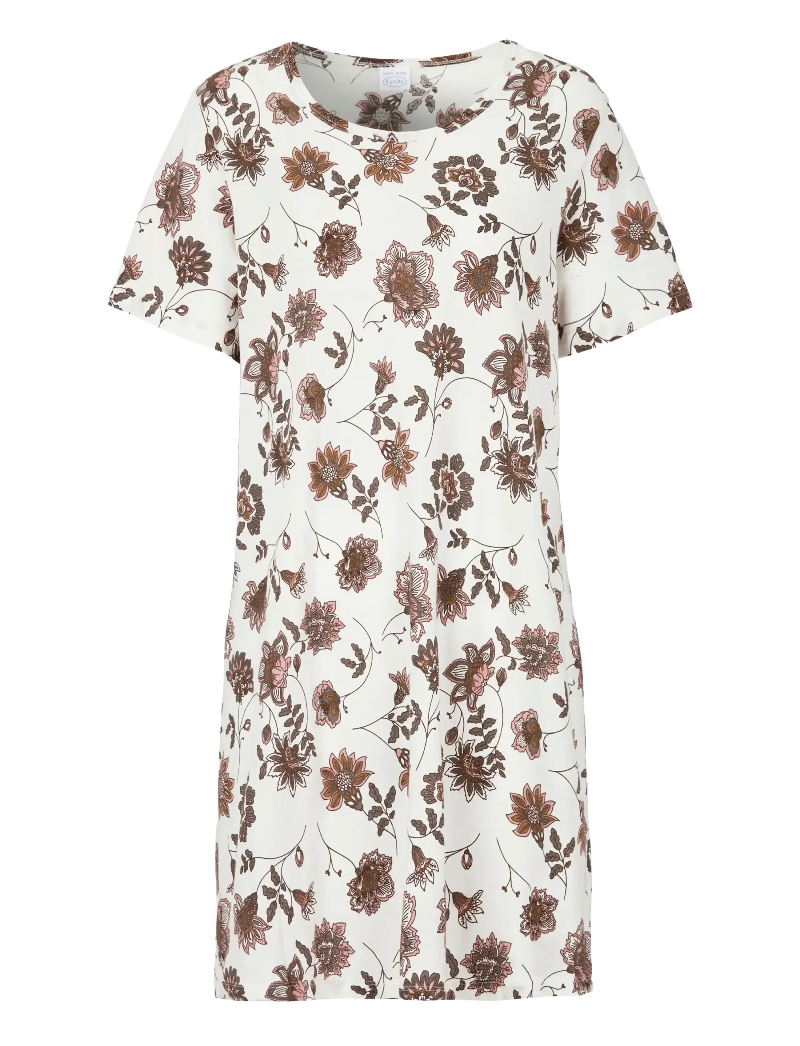 Damella of Sweden Nightdress with short sleeves - Underkläder - SOFT PINK / cream