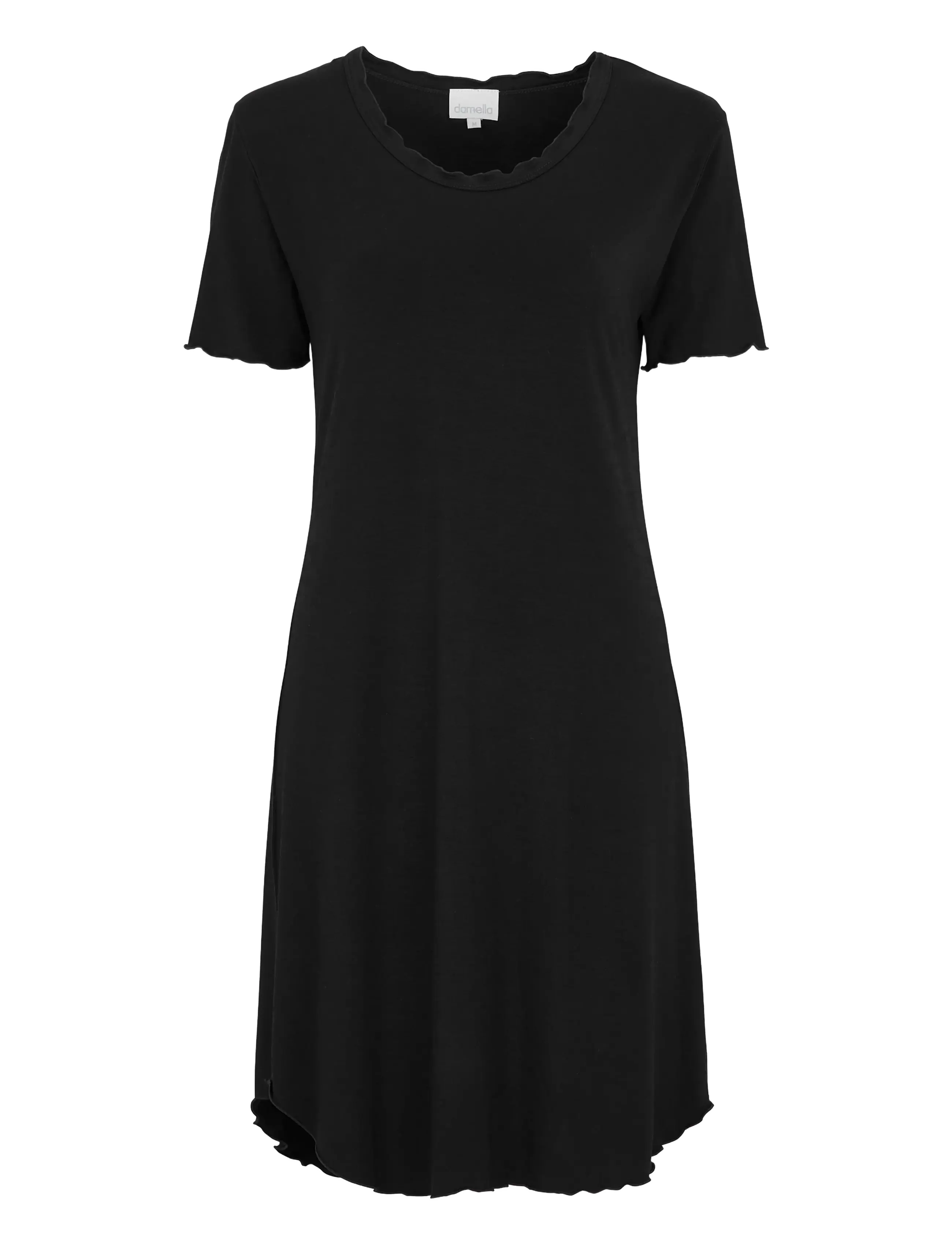Damella of Sweden Nightdress short sleeve Josefine - Damella of Sweden - BLACK / black