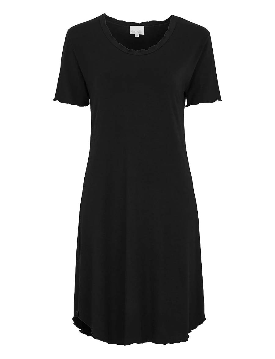 Damella of Sweden - Nightdress short sleeve Josefine - nattlinnen - black - 0