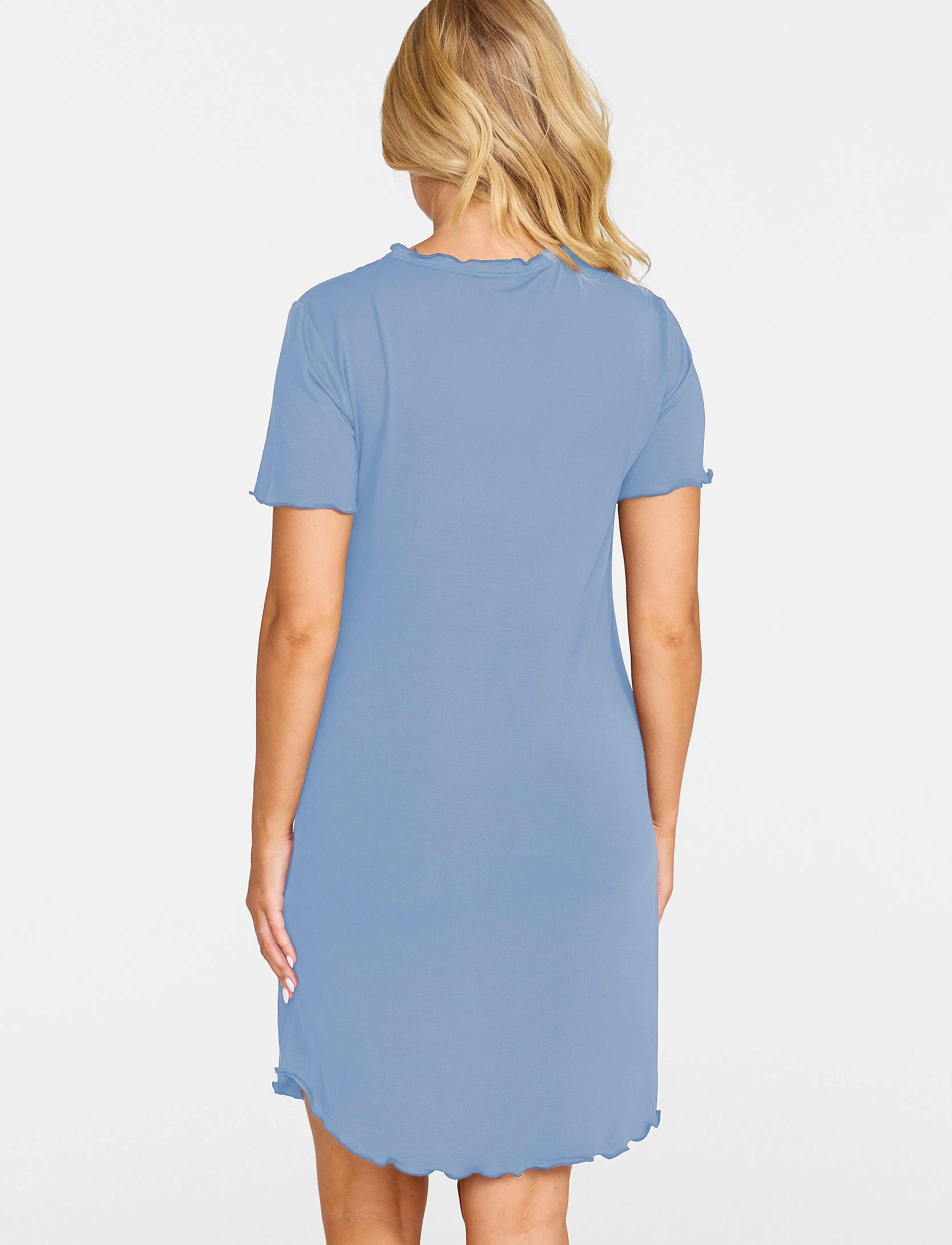 Damella of Sweden - Nightdress short sleeve Josefine - laveste priser - blue - 3