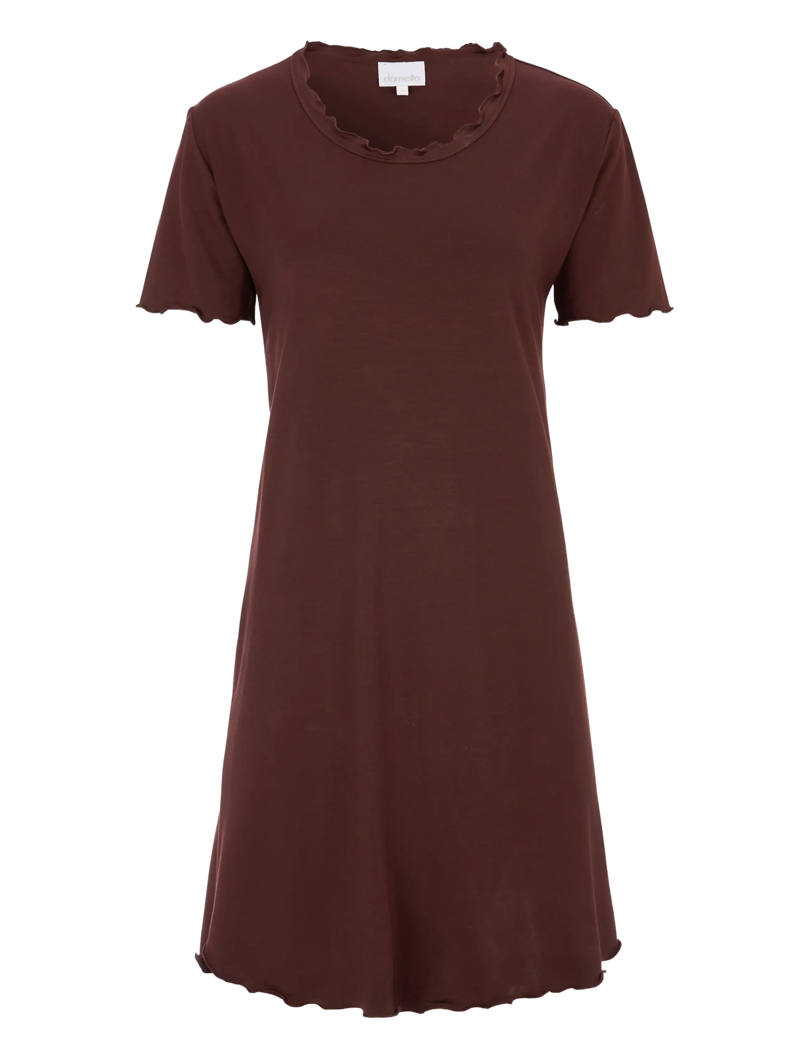 Damella of Sweden Nightdress short sleeve Josefine - Ondergoed - CHOCOLATE / brown