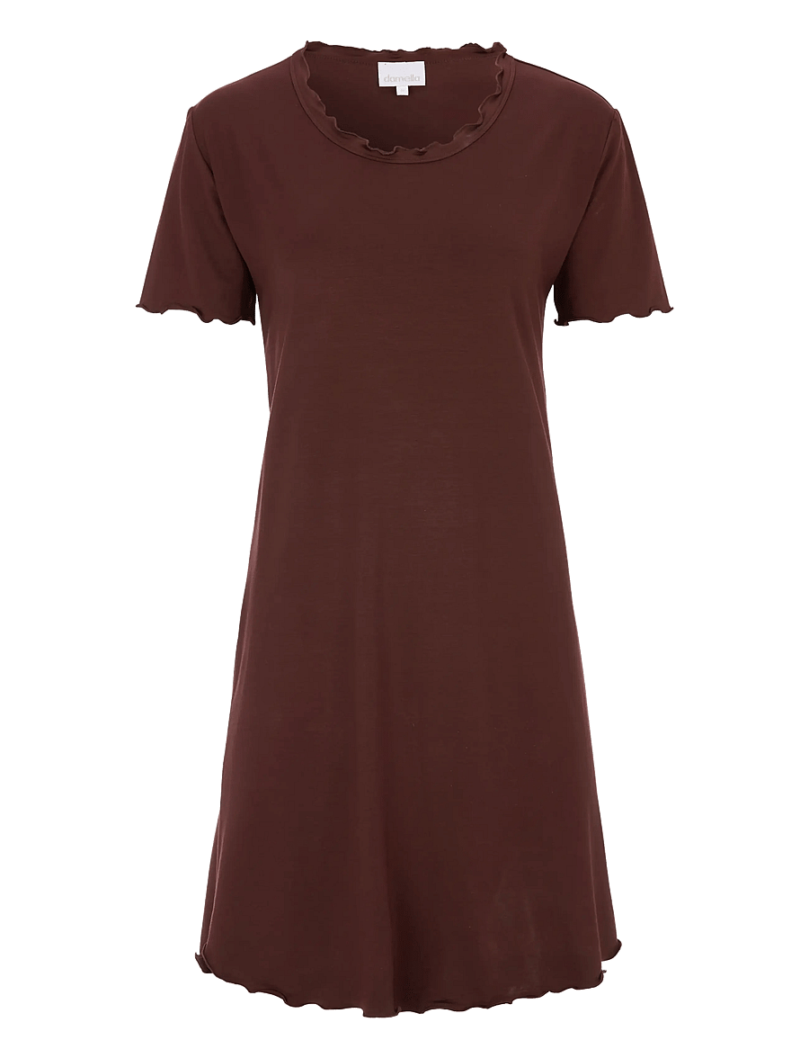 Damella of Sweden - Nightdress short sleeve Josefine - natkjoler - chocolate - 1