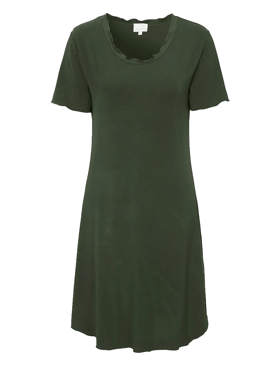 Damella of Sweden - Nightdress short sleeve Josefine - natkjoler - dark olive - 1