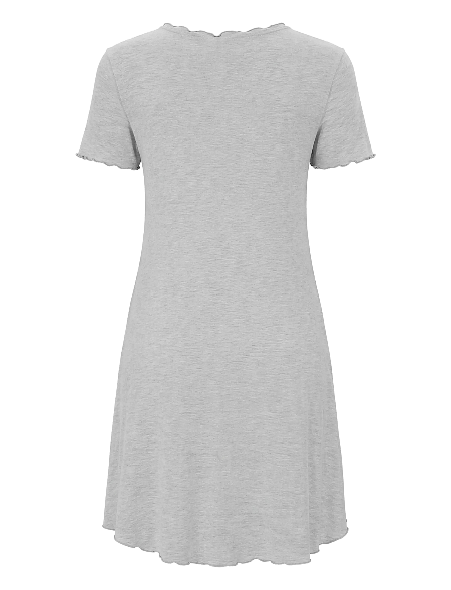 Damella of Sweden - Nightdress short sleeve Josefine - nattlinnen - grey melange - 2