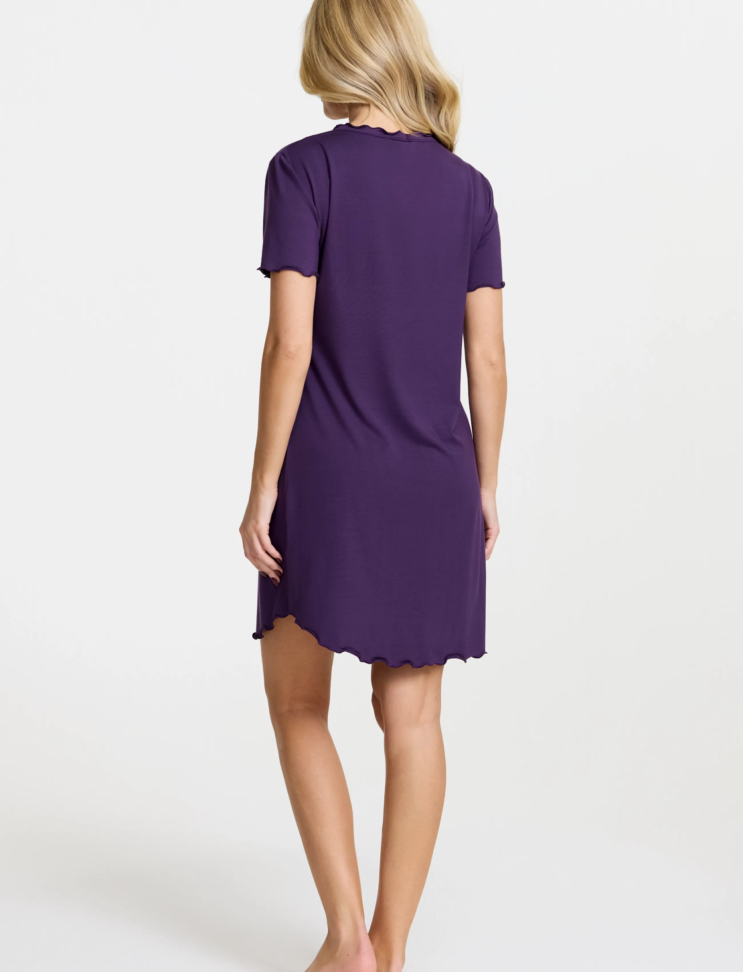 Damella of Sweden - Nightdress short sleeve Josefine - natkjoler - plum - 3