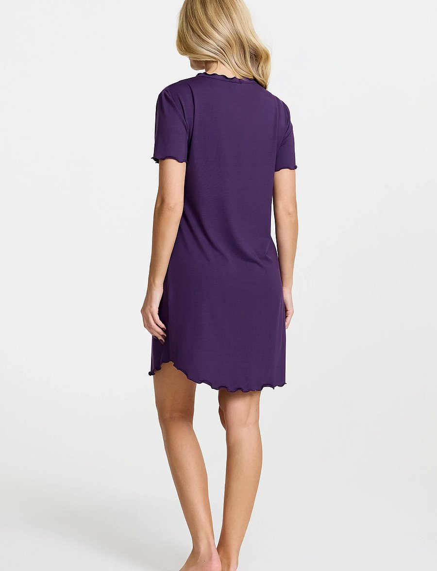 Damella of Sweden - Nightdress short sleeve Josefine - natkjoler - plum - 3