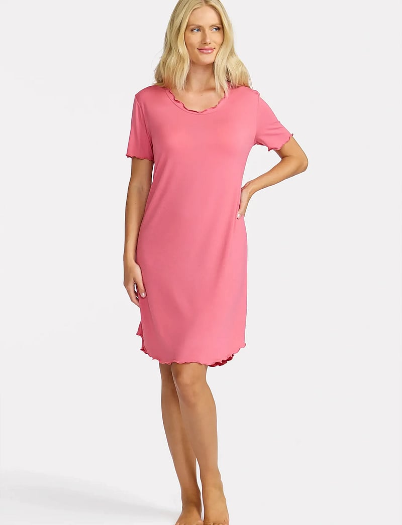 Damella of Sweden - Nightdress Josefine - nattlinnen - raspberry - 0