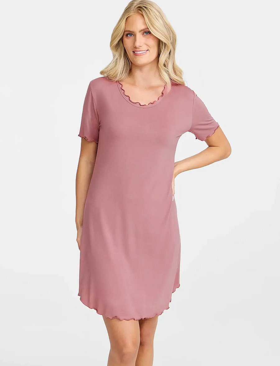 Damella of Sweden - Nightdress Josefine - natkjoler - rosewood - 0