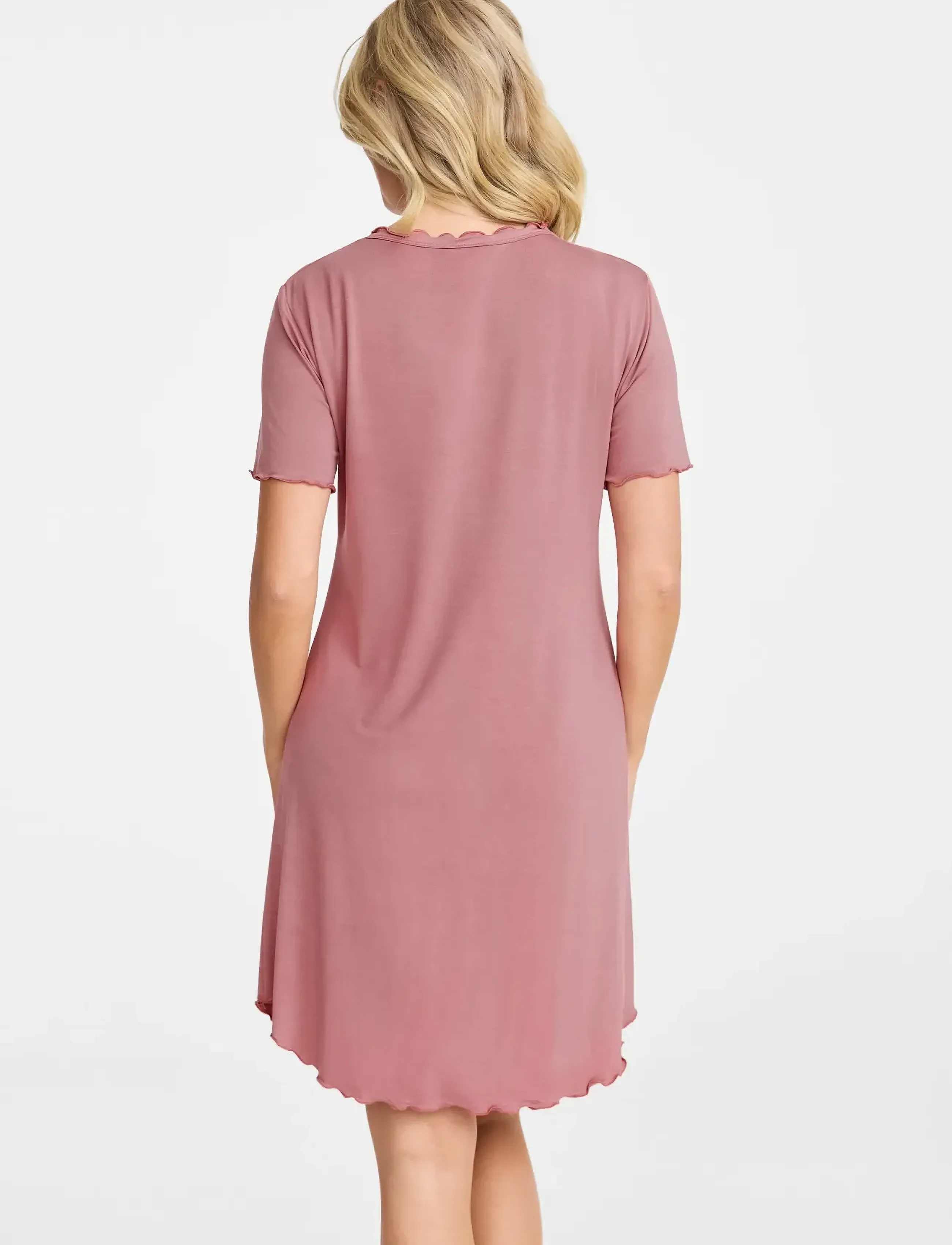 Damella of Sweden - Nightdress short sleeve Josefine - laveste priser - rosewood - 3