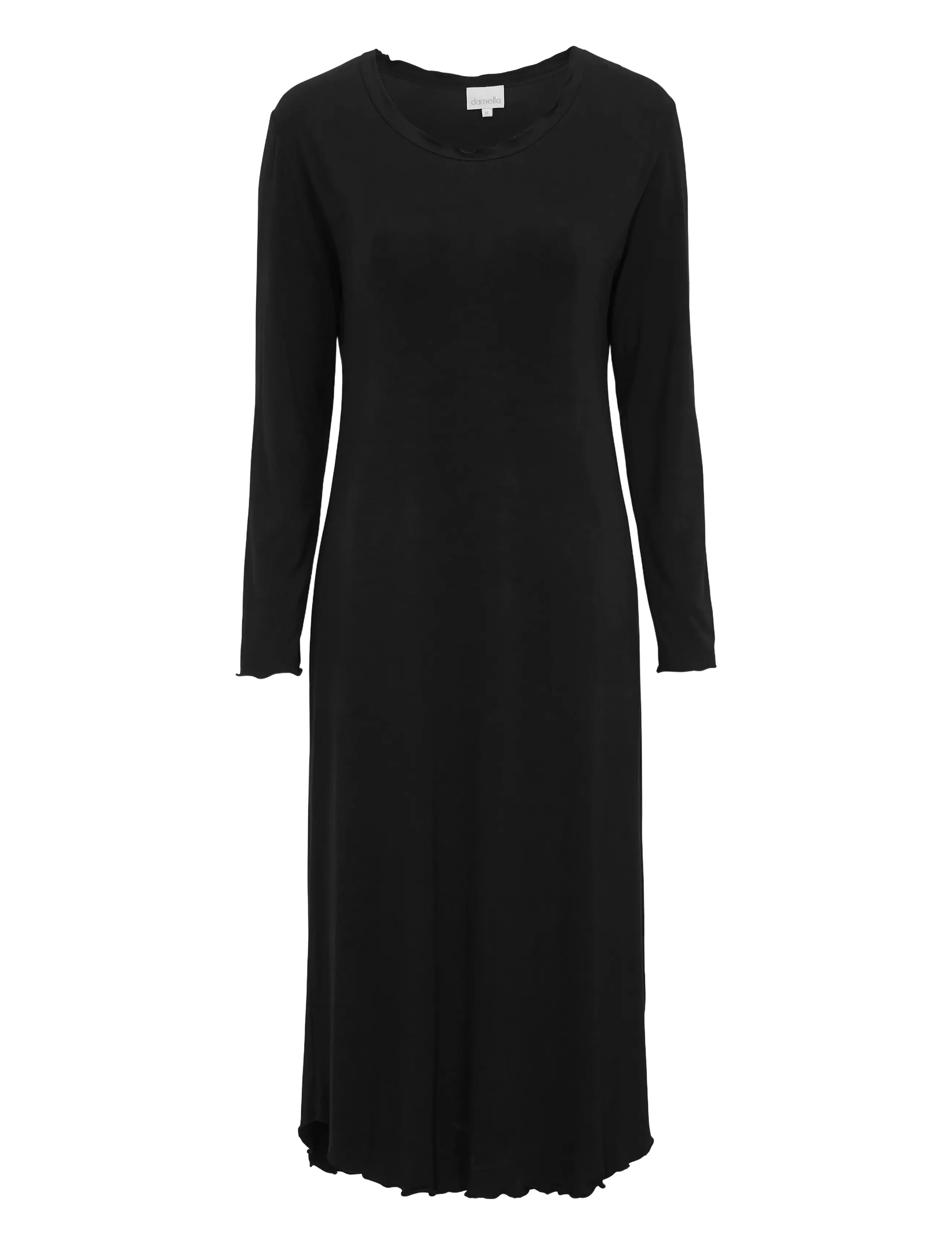 Damella of Sweden Nightdress long sleeve Amelia - Basplagg - BLACK / black