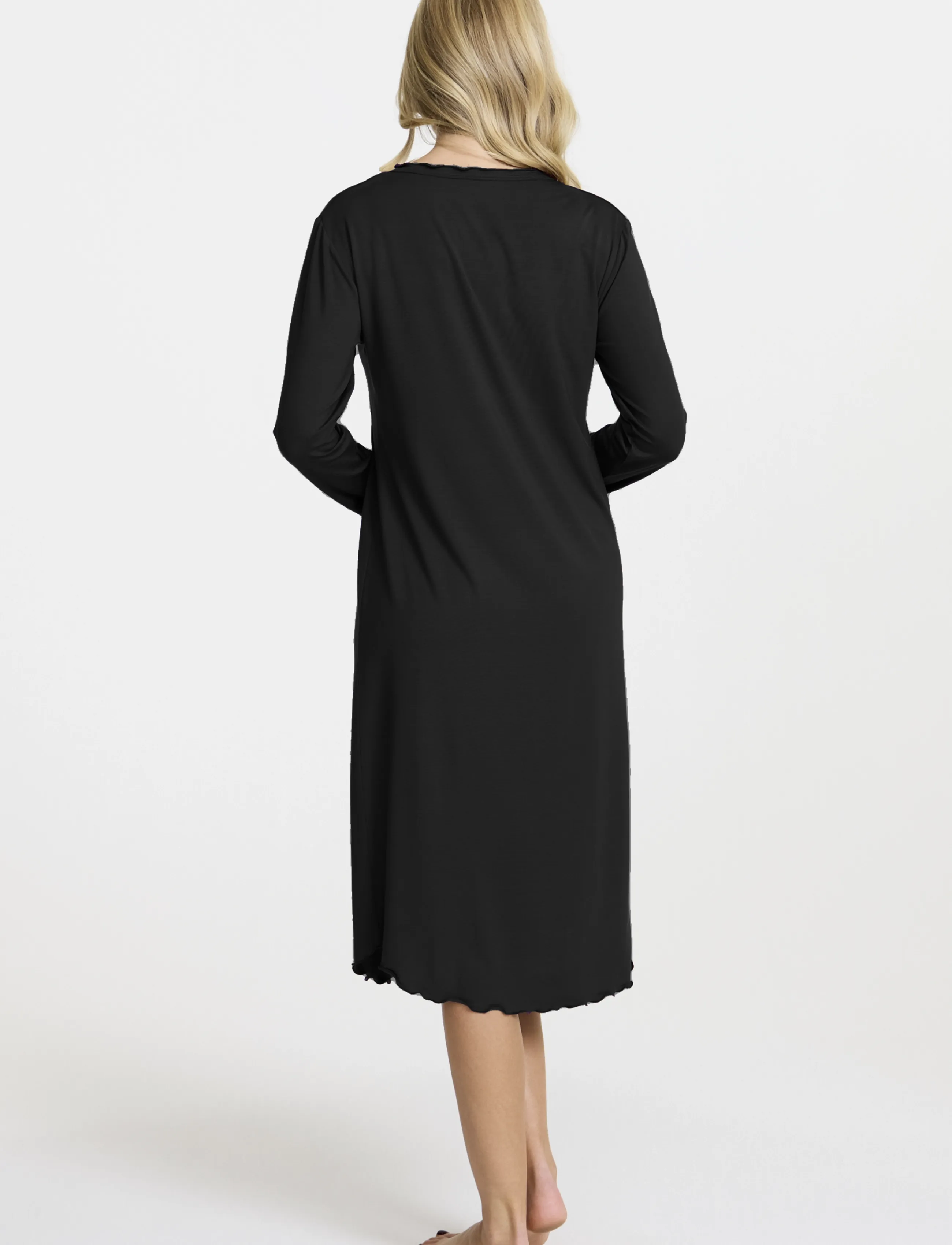 Damella of Sweden - Nightdress long sleeve Amelia - black - 2