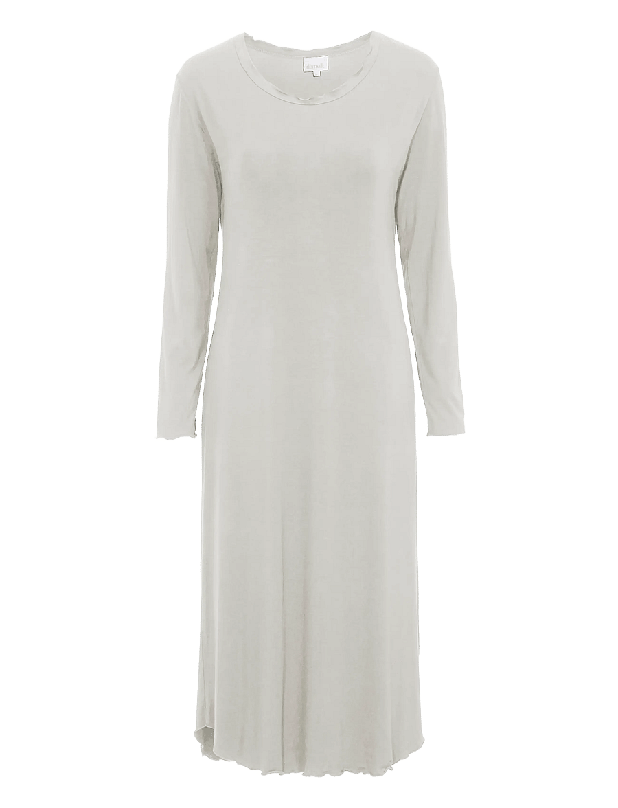 Damella of Sweden - Nightdress long sleeve Amelia - nightdresses - grey melange - 1